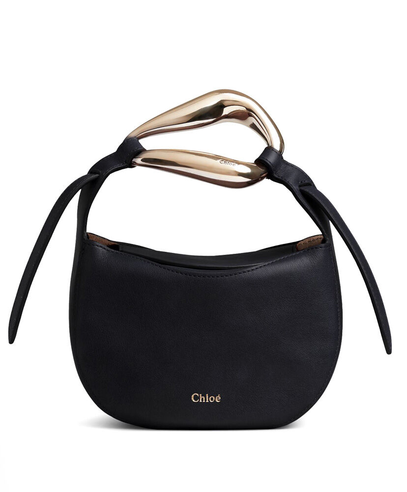 Chloe Kiss Small Purse Handbag Grain Calfskin Black